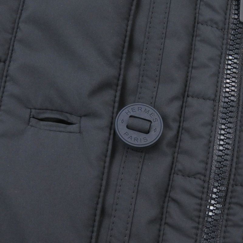 HERMES Quilted Blouson Jacket Sleeveless 5h0160dq Navy Vest Navy 1236 HERMES