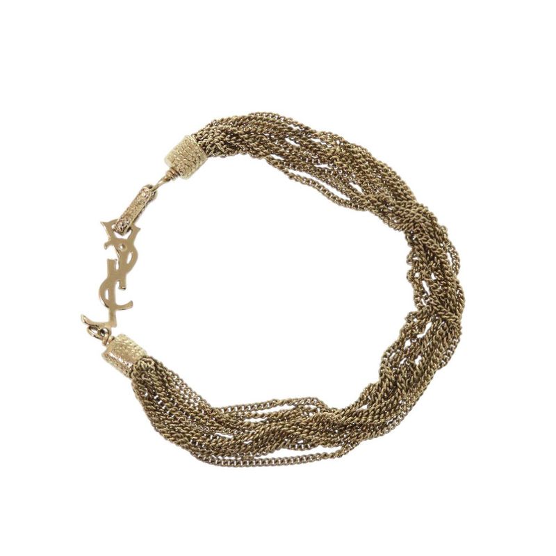 Yves Saint Laurent Logo Chain Bracelet Gold 1344