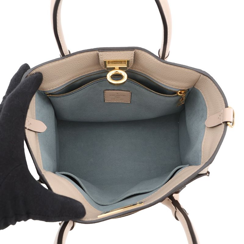 Louis Vuitton Handbag Monogram Calf Leather on My Side PM Greige Light Blue