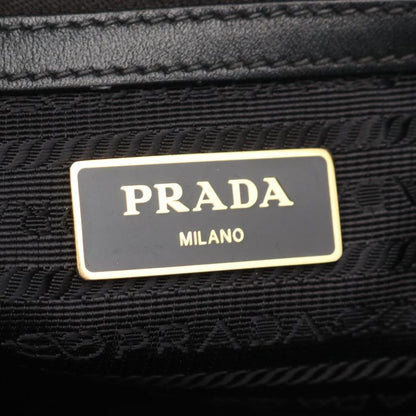 PRADA Tote Bag LOGO Jacquard 1bg158 Black Canvas Leather Logo Jacquard Tote Bag