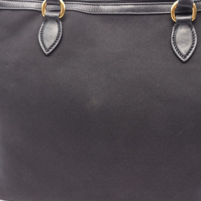 PRADA Tote Bag LOGO Jacquard 1bg158 Black Canvas Leather Logo Jacquard Tote Bag