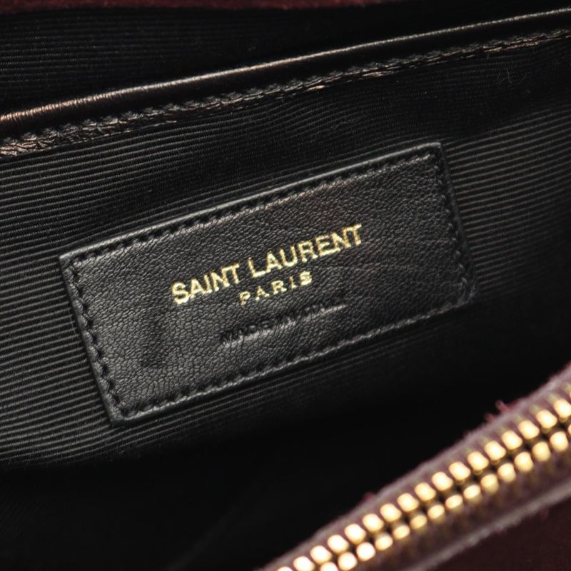 Saint Laurent Paris Handbag Sac Music 355156 Red Suede Leather Sac Music 2way