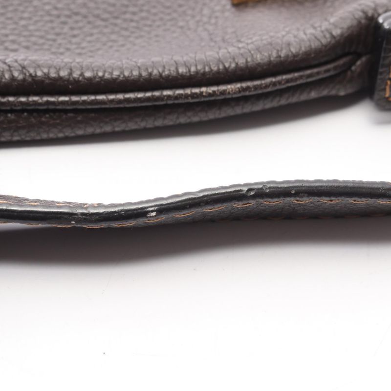LOEWE Shoulder Bag Dark Brown Leather Shoulder Bag Women's Used A