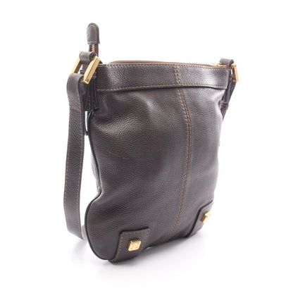LOEWE Shoulder Bag Dark Brown Leather Shoulder Bag Women's Used A