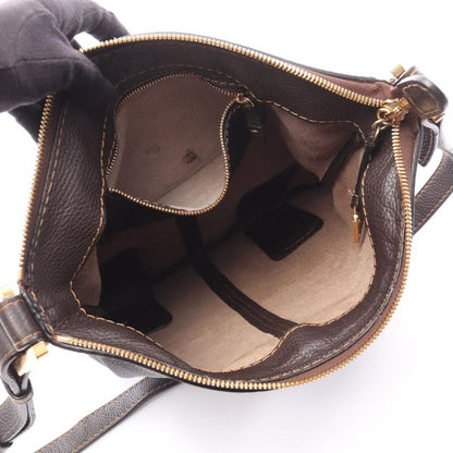 LOEWE Shoulder Bag Dark Brown Leather Shoulder Bag Women's Used A