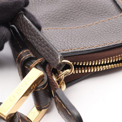 LOEWE Shoulder Bag Dark Brown Leather Shoulder Bag Women's Used A