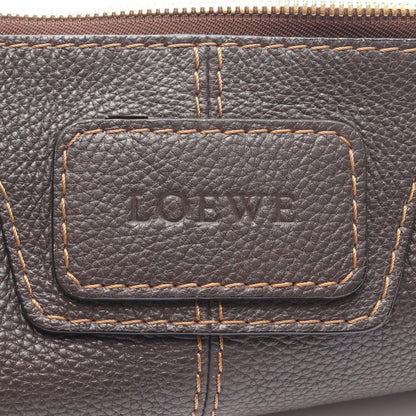 LOEWE Shoulder Bag Dark Brown Leather Shoulder Bag Women's Used A