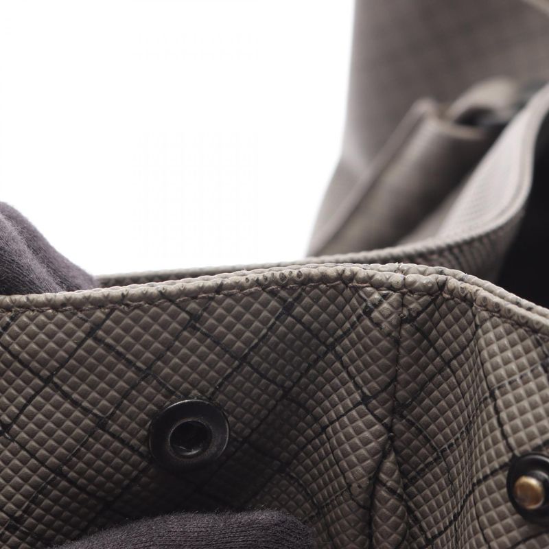 BOTTEGA VENETA Tote Bag Marco Polo Greige PVC Coating Canvas Leather Marco Polo