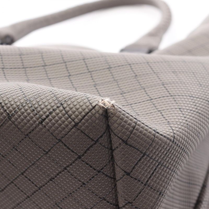BOTTEGA VENETA Tote Bag Marco Polo Greige PVC Coating Canvas Leather Marco Polo
