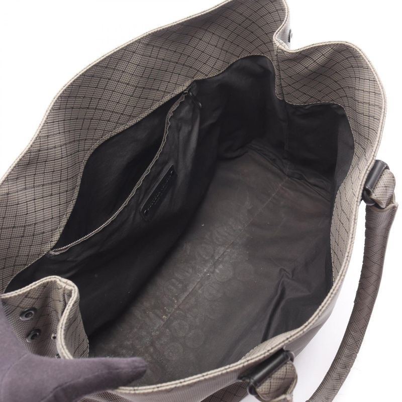 BOTTEGA VENETA Tote Bag Marco Polo Greige PVC Coating Canvas Leather Marco Polo