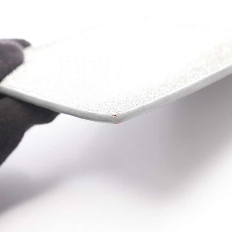 BALENCIAGA Card Case Everyday 551990 Silver Glitter Leather Coin Case Unisex