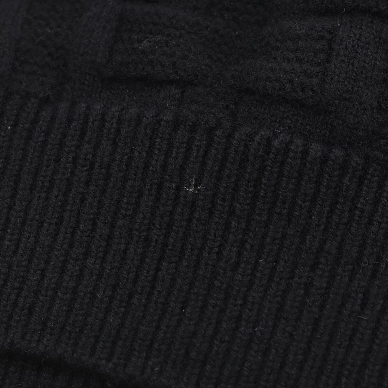 HERMES Knit Loungewear Voyage 2h2630da Black Wool Knit Ladies Used A