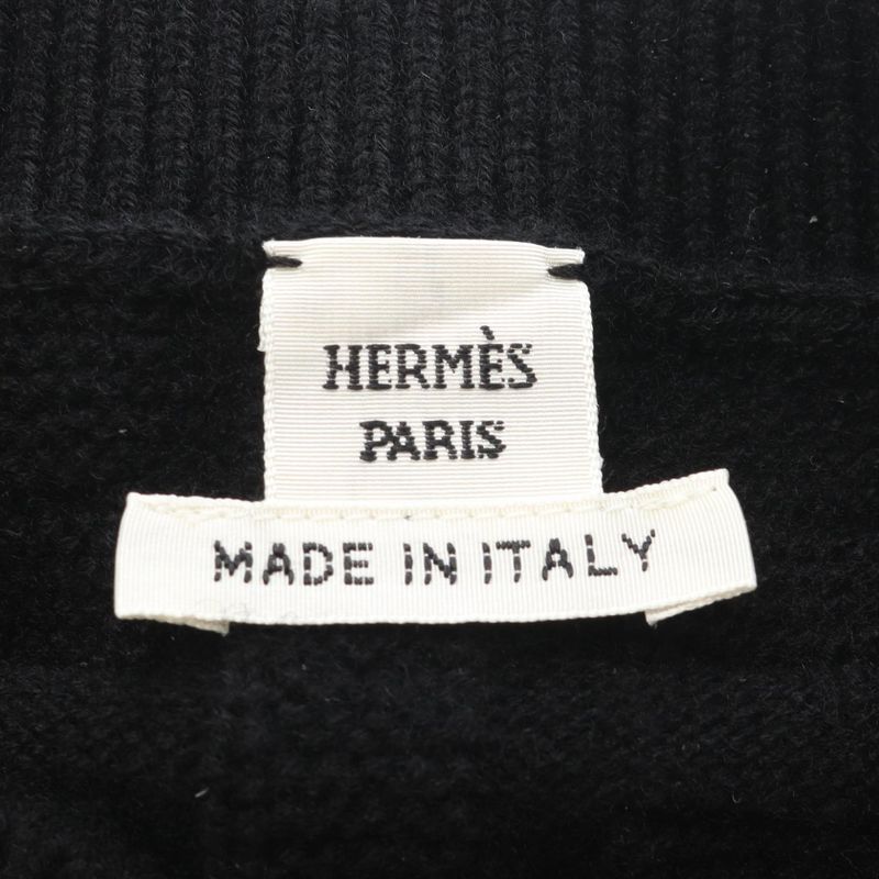HERMES Knit Loungewear Voyage 2h2630da Black Wool Knit Ladies Used A