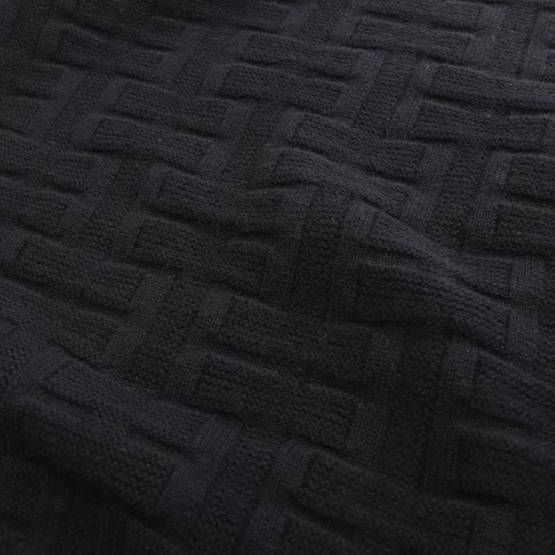 HERMES Knit Loungewear Voyage 2h2630da Black Wool Knit Ladies Used A