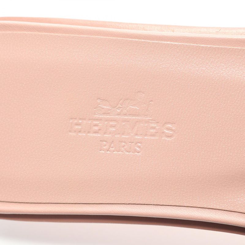 HERMES Sandals Oran Pink Black Leather Oran Women's Unused