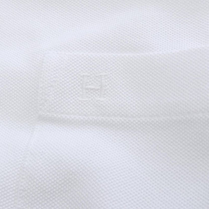 HERMES Cut And Sew - H Embroidery Pocket White Cotton T-shirt Men's Unused