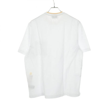 HERMES Cut And Sew - H Embroidery Pocket White Cotton T-shirt Men's Unused