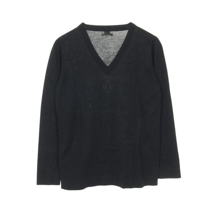 HERMES Knit H Logo Silk Cotton Tops Ladies Used B