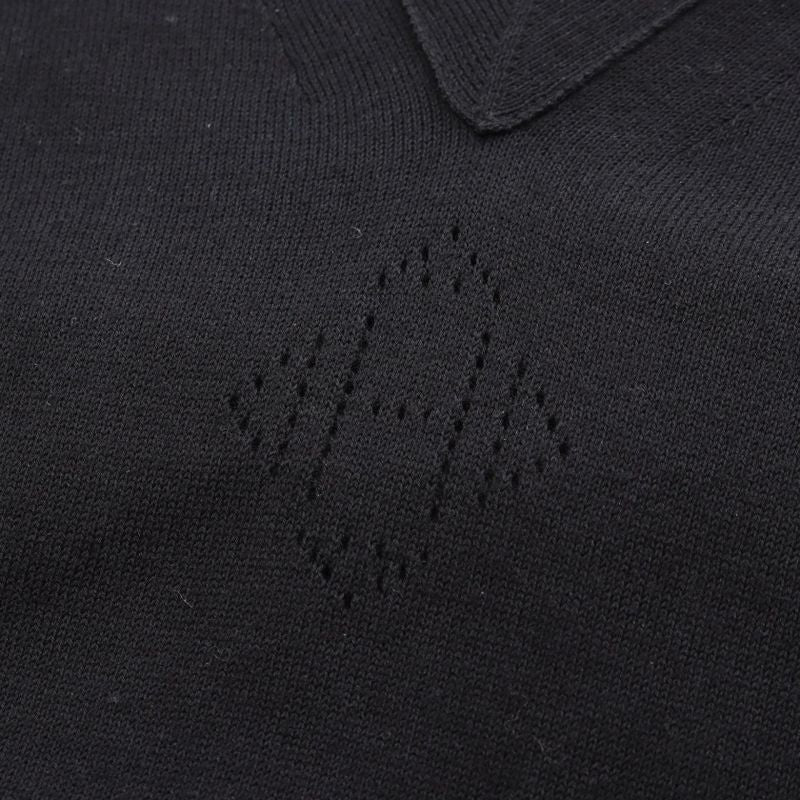 HERMES Knit H Logo Silk Cotton Tops Ladies Used B