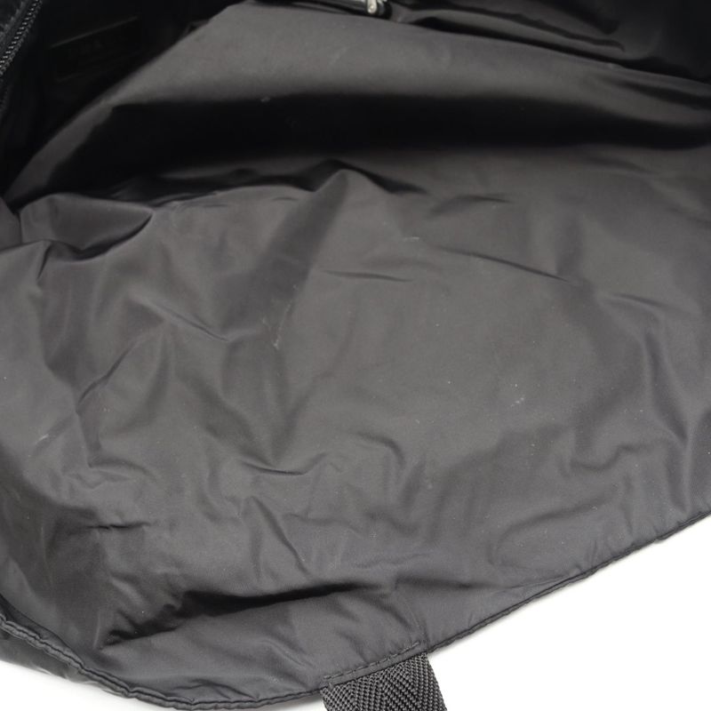 PRADA Tote Bag Black Nylon Triangle Logo Tote Bag Women's Used B