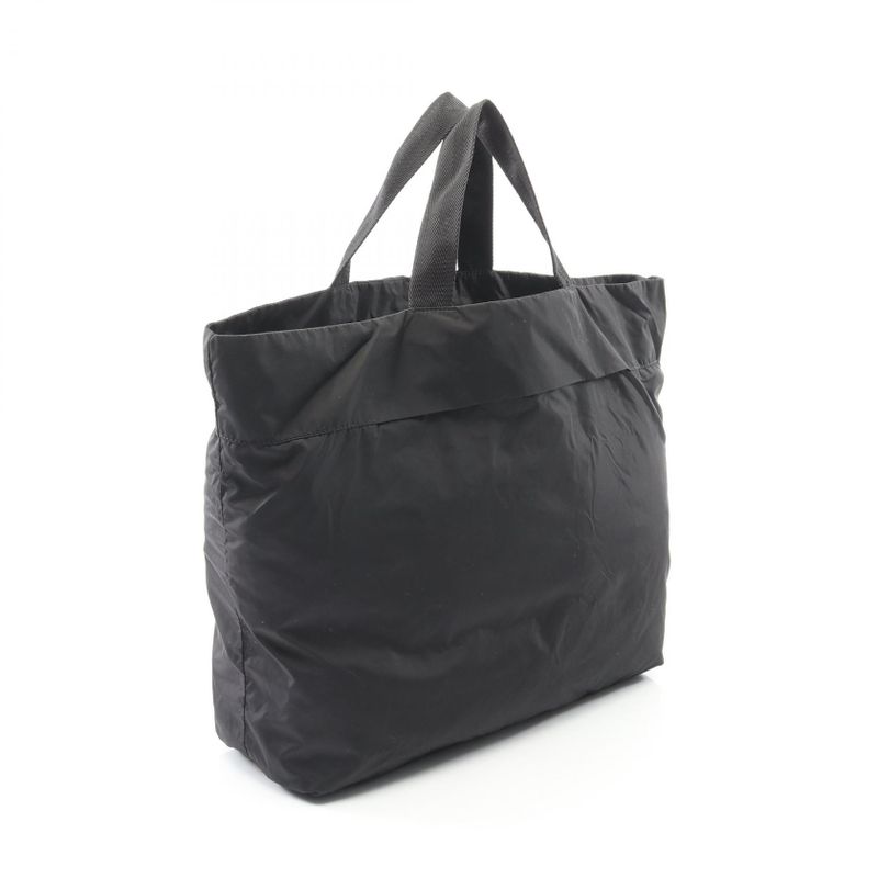 PRADA Tote Bag Black Nylon Triangle Logo Tote Bag Women's Used B
