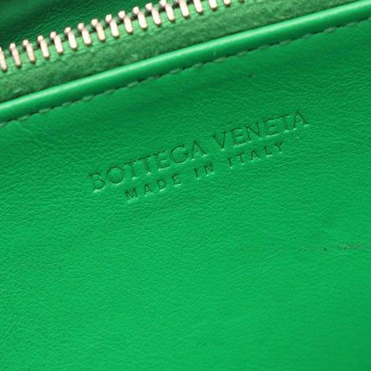 BOTTEGA VENETA Round Long Wallet Intrecciato Green Leather Intrecciato Round