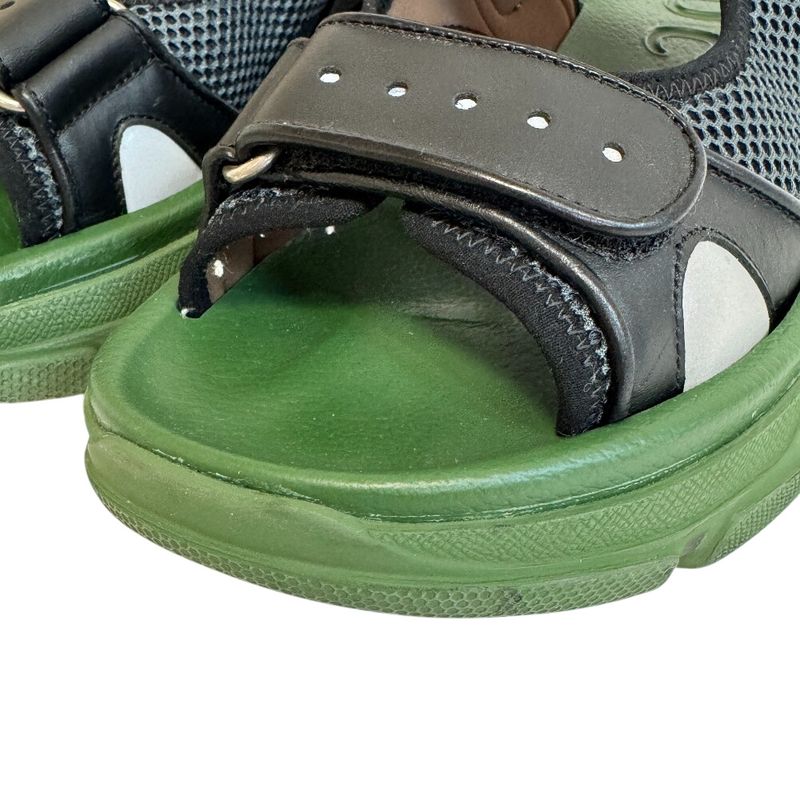 GUCCI 546064 Logo Mesh Flashtrek Sandals Black Men's