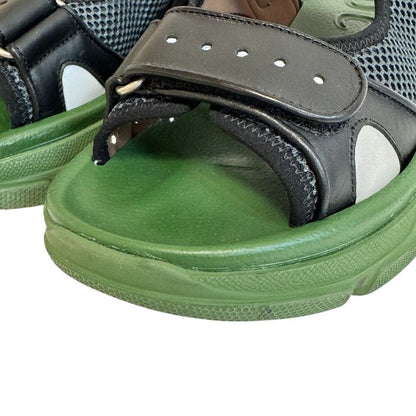 GUCCI 546064 Logo Mesh Flashtrek Sandals Black Men's