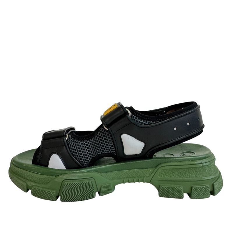 GUCCI 546064 Logo Mesh Flashtrek Sandals Black Men's