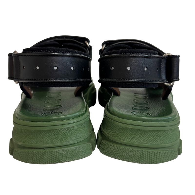 GUCCI 546064 Logo Mesh Flashtrek Sandals Black Men's