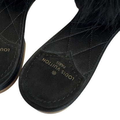 Louis Vuitton LV Logo Fa-vijou- Marilyn Satin Sandals Black Ladies