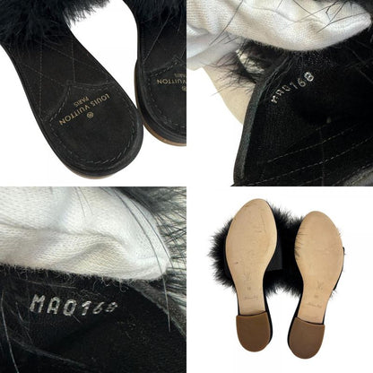 Louis Vuitton LV Logo Fa-vijou- Marilyn Satin Sandals Black Ladies