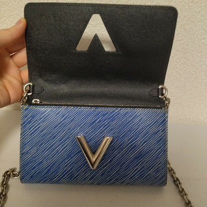 Louis Vuitton Epi Denim Portefeuille Twisted Chain Shoulder Bag