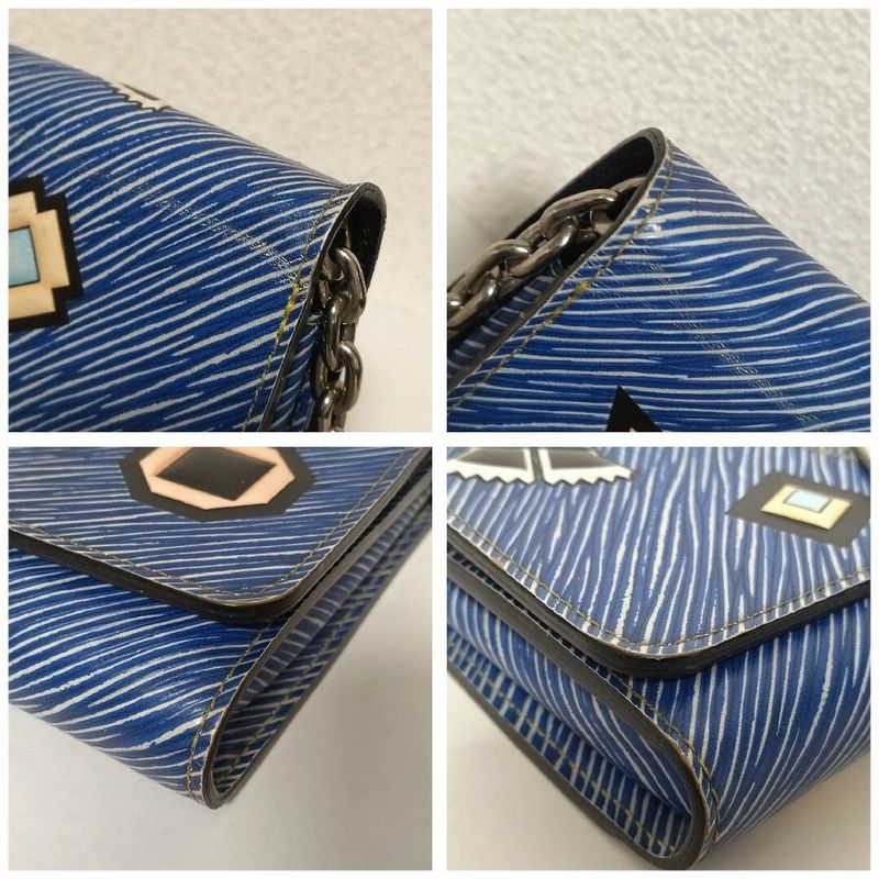 Louis Vuitton Epi Denim Portefeuille Twisted Chain Shoulder Bag