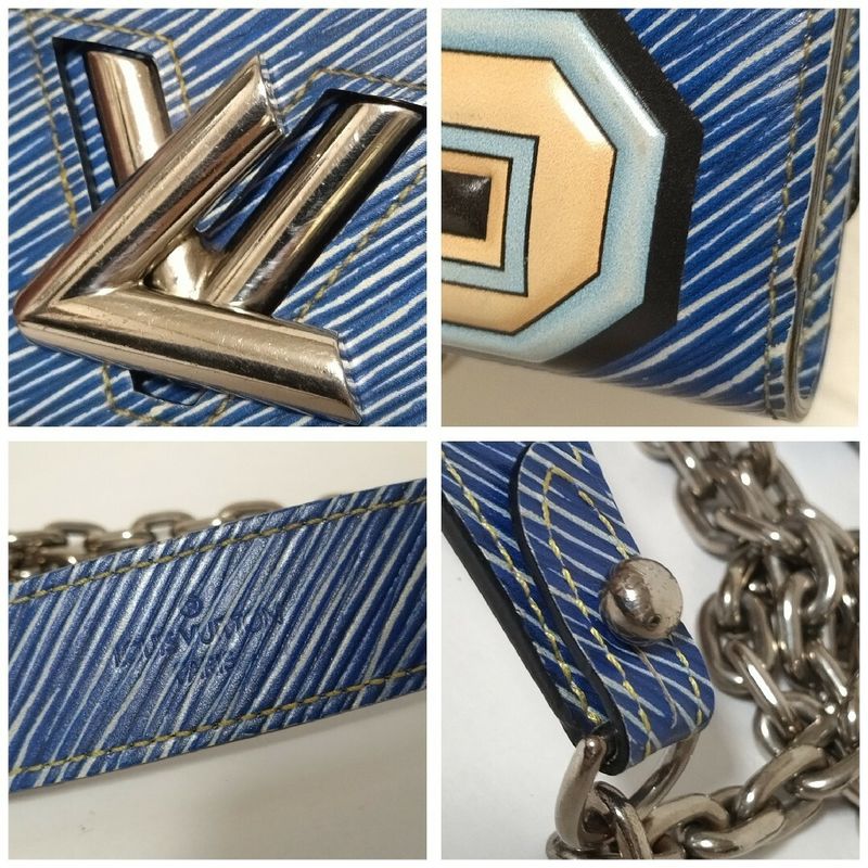 Louis Vuitton Epi Denim Portefeuille Twisted Chain Shoulder Bag
