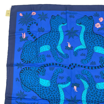HERMES Carre 90 Scarf LES Leopard 100% Silk
