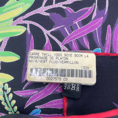 HERMES Carre 90 Silk Scarf LA Promenade DE Platon Plato's Journey Purple With
