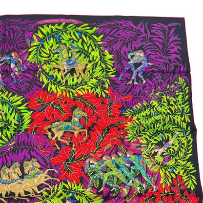 HERMES Carre 90 Silk Scarf LA Promenade DE Platon Plato's Journey Purple With