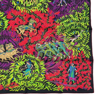 HERMES Carre 90 Silk Scarf LA Promenade DE Platon Plato's Journey Purple With