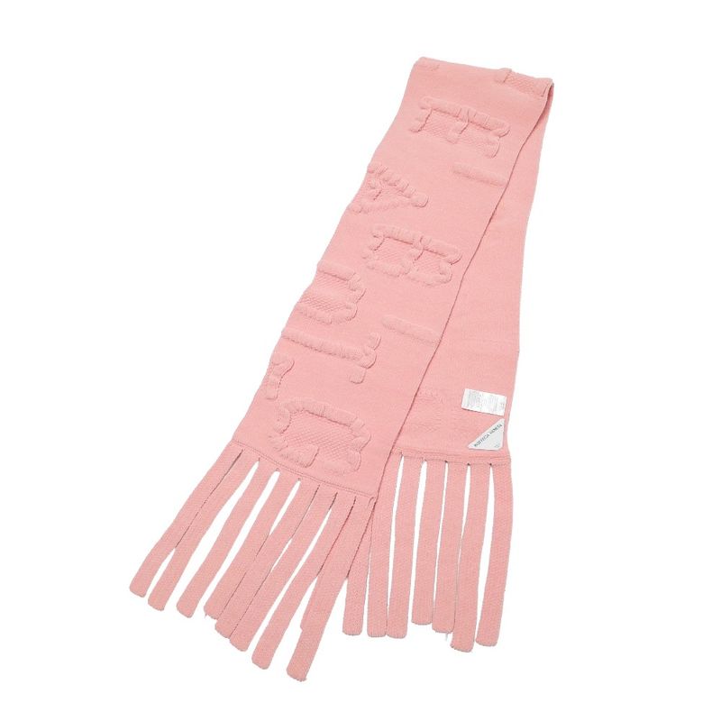 Bottega Veneta Scarf Fringe Embossed Logo Chenille Knit