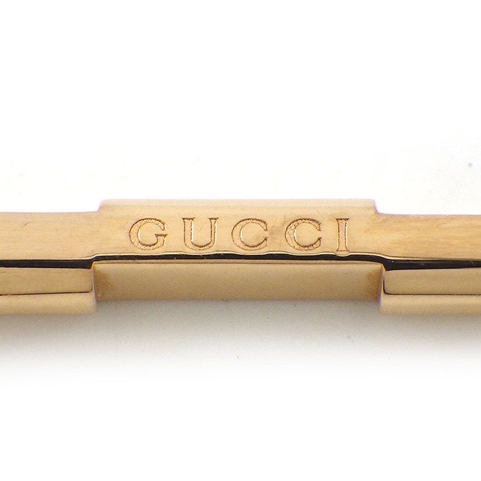 GUCCI Bracelet Link To Love Logo Bar Venetian Chain 18K Pink Gold 16