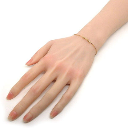 GUCCI Bracelet Link To Love Logo Bar Venetian Chain 18K Pink Gold 16
