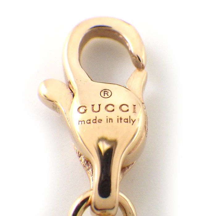 GUCCI Bracelet Link To Love Logo Bar Venetian Chain 18K Pink Gold 16