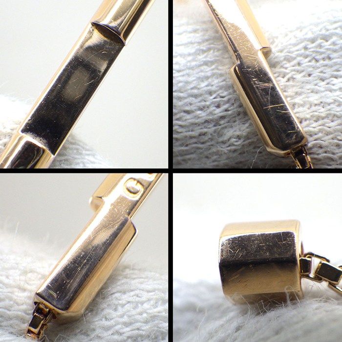 GUCCI Bracelet Link To Love Logo Bar Venetian Chain 18K Pink Gold 16