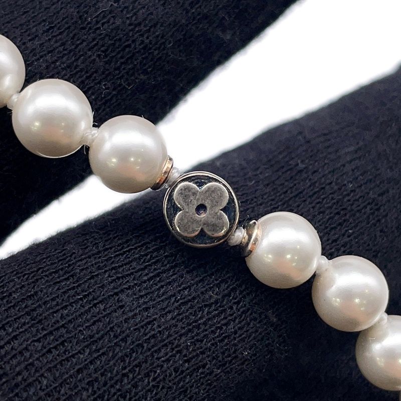 Louis Vuitton Necklace Monogram Slim Pearl Faux