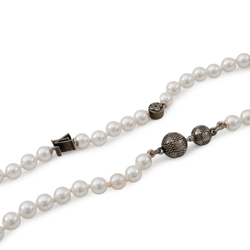 Louis Vuitton Necklace Monogram Slim Pearl Faux