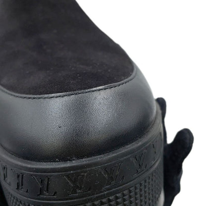 Louis Vuitton Boots Monogram Empreinte Suede Laurie Ankle Noir Black