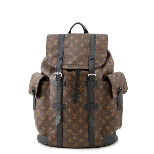 Louis Vuitton Backpack Monogram Macassar Christopher MM Noir Black
