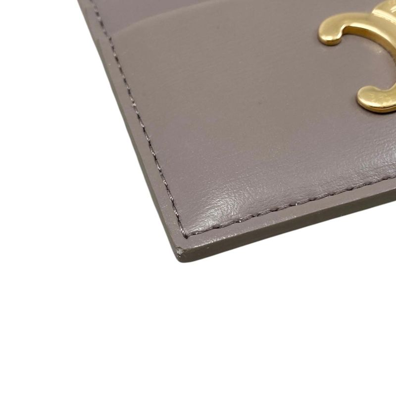 Celine Card Case Triomphe Card Holder - 10l833dpv.10bl Shiny Calfskin Logo