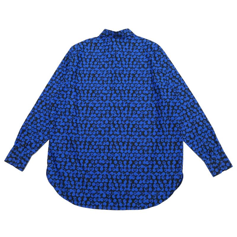 Louis Vuitton Perforated Monogram Pattern Long Sleeve Shirt XXL Blue Black